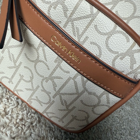 Calvin Klein Cream and Brown Monogram Backpack - Picture 2 of 7